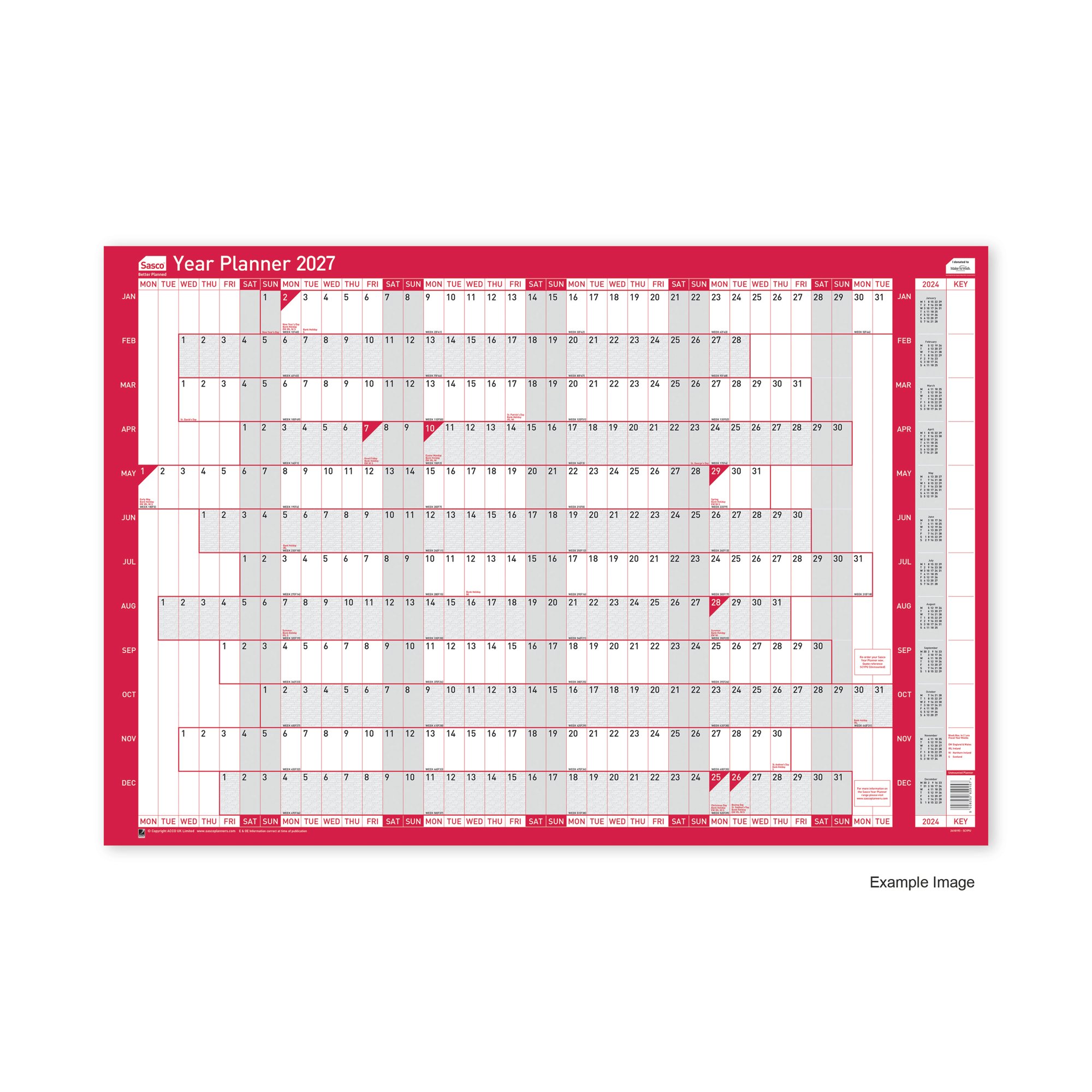 Sasco Year Planner Super Compact Unmounted 2027 2410288