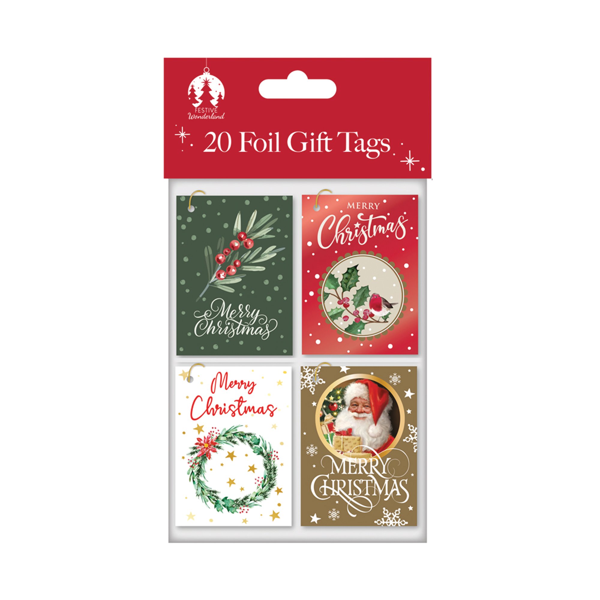 Traditional Christmas Gift Tags x20 Pack of 12 X9168B