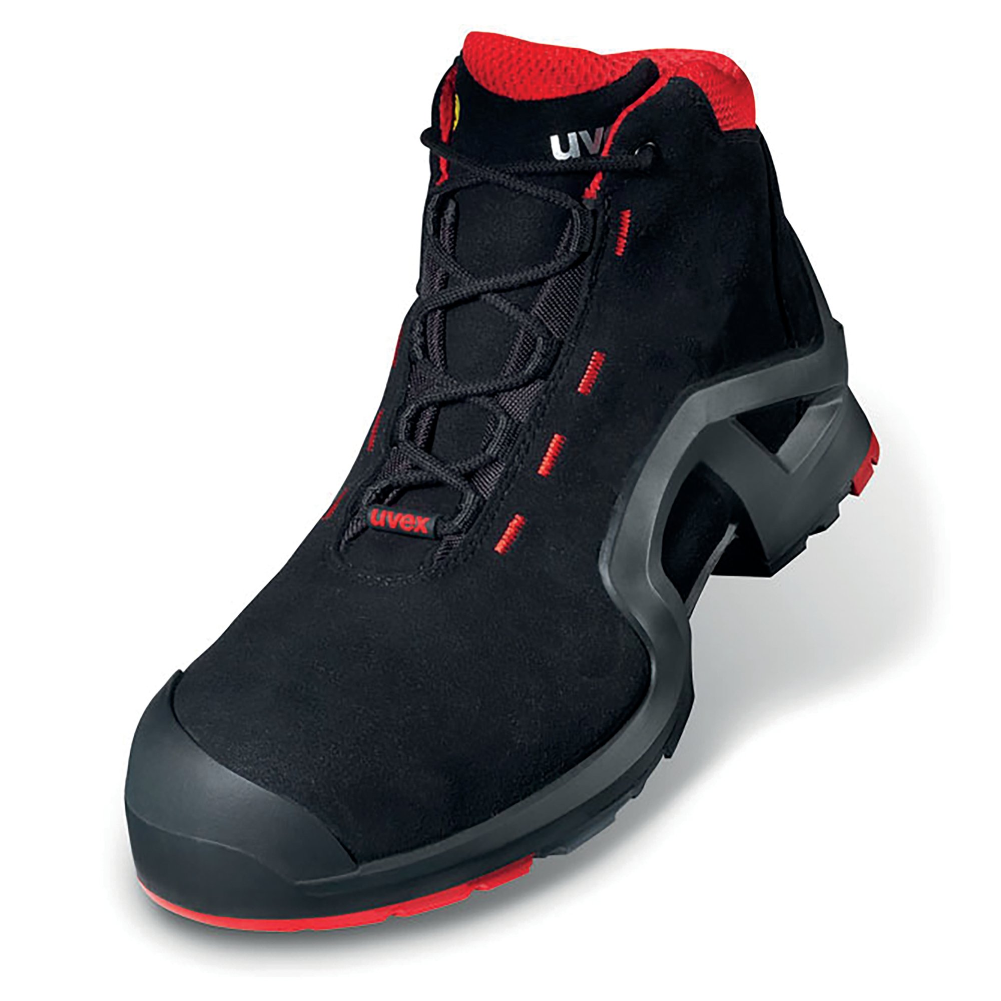 Uvex 1 X-Tended Support S3 Non Metallic Toe Protection Lace Up Boot 1Pr Black/Red 5 UV8517205