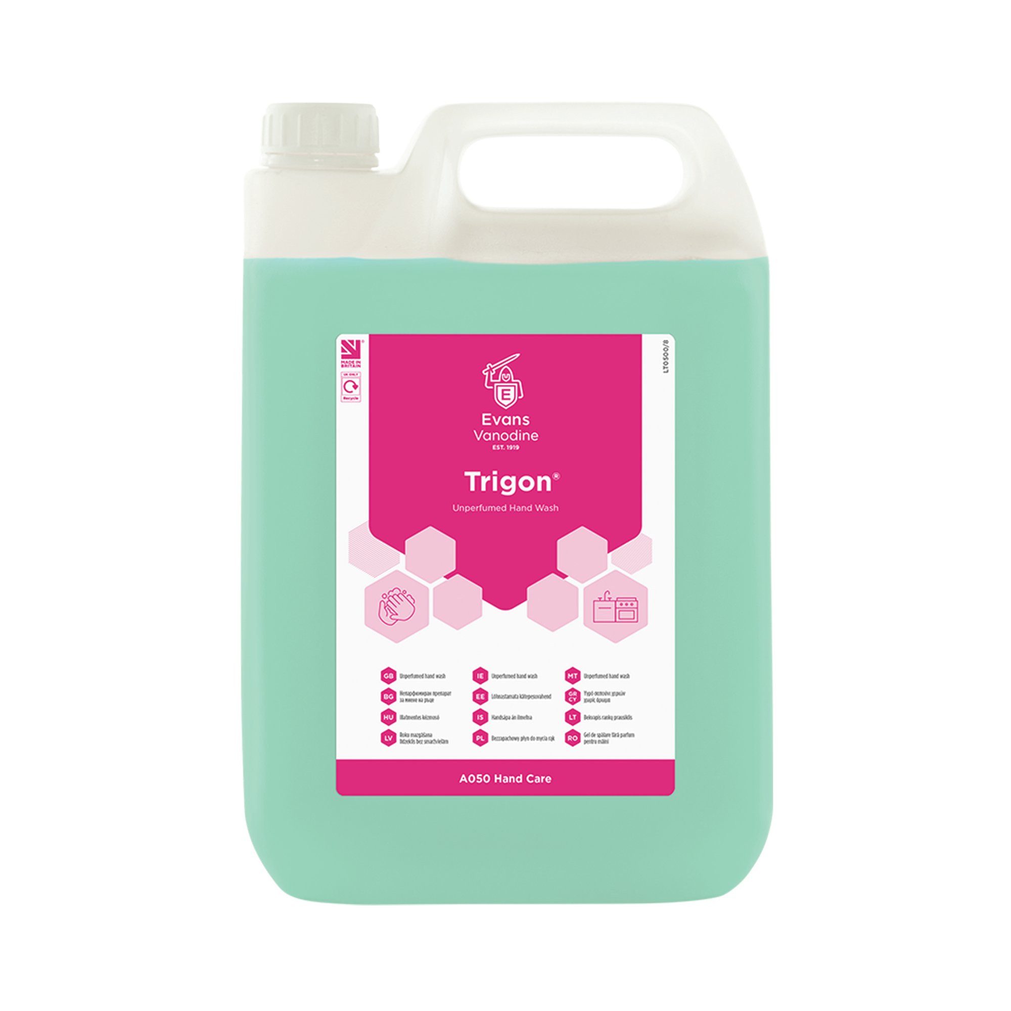 Evans Trigon Unperfumed Handwash 5L Pack of 2 A050EEV2