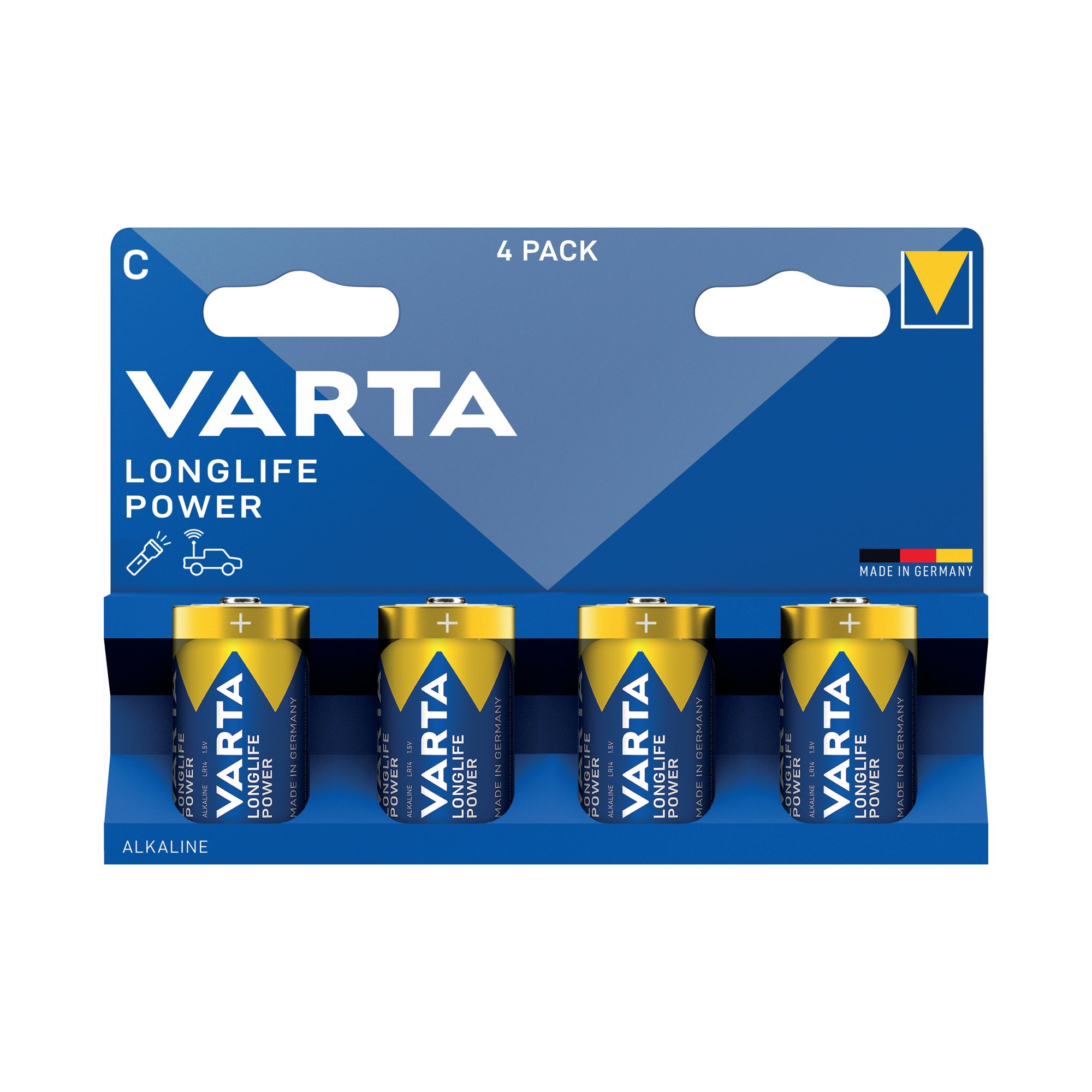 Varta Longlife Power C Alkaline Battery 1.5V (Pack of 4) 4914121424