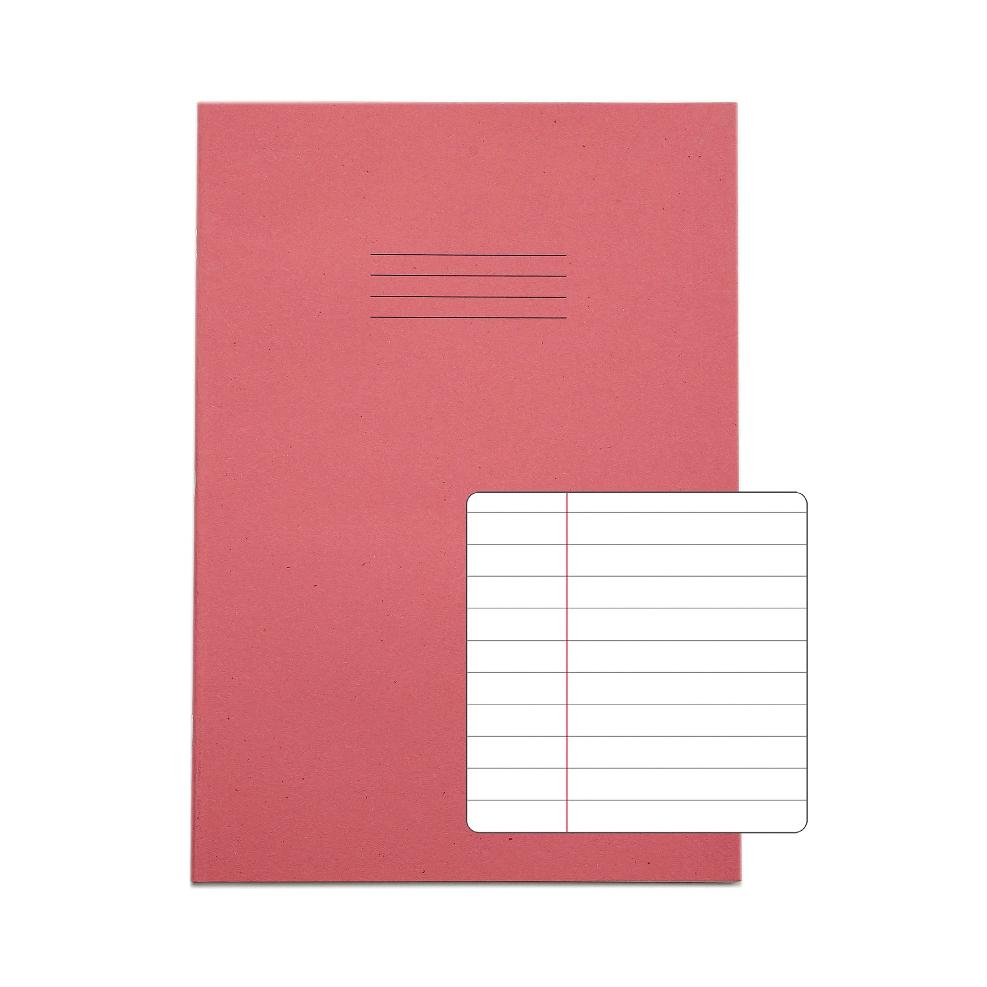 Rhino Exercise Book 80 Page A4 8mm Ruled Pink Contract (Pack of 50) VEXV668-115-8