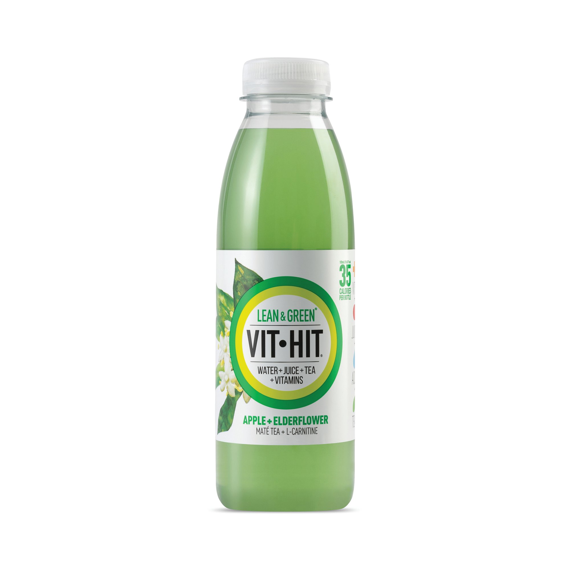 Vit-Hit Lean and Green Apple/Elderflower Bottle 500ml (Pack of 12) VIT4D