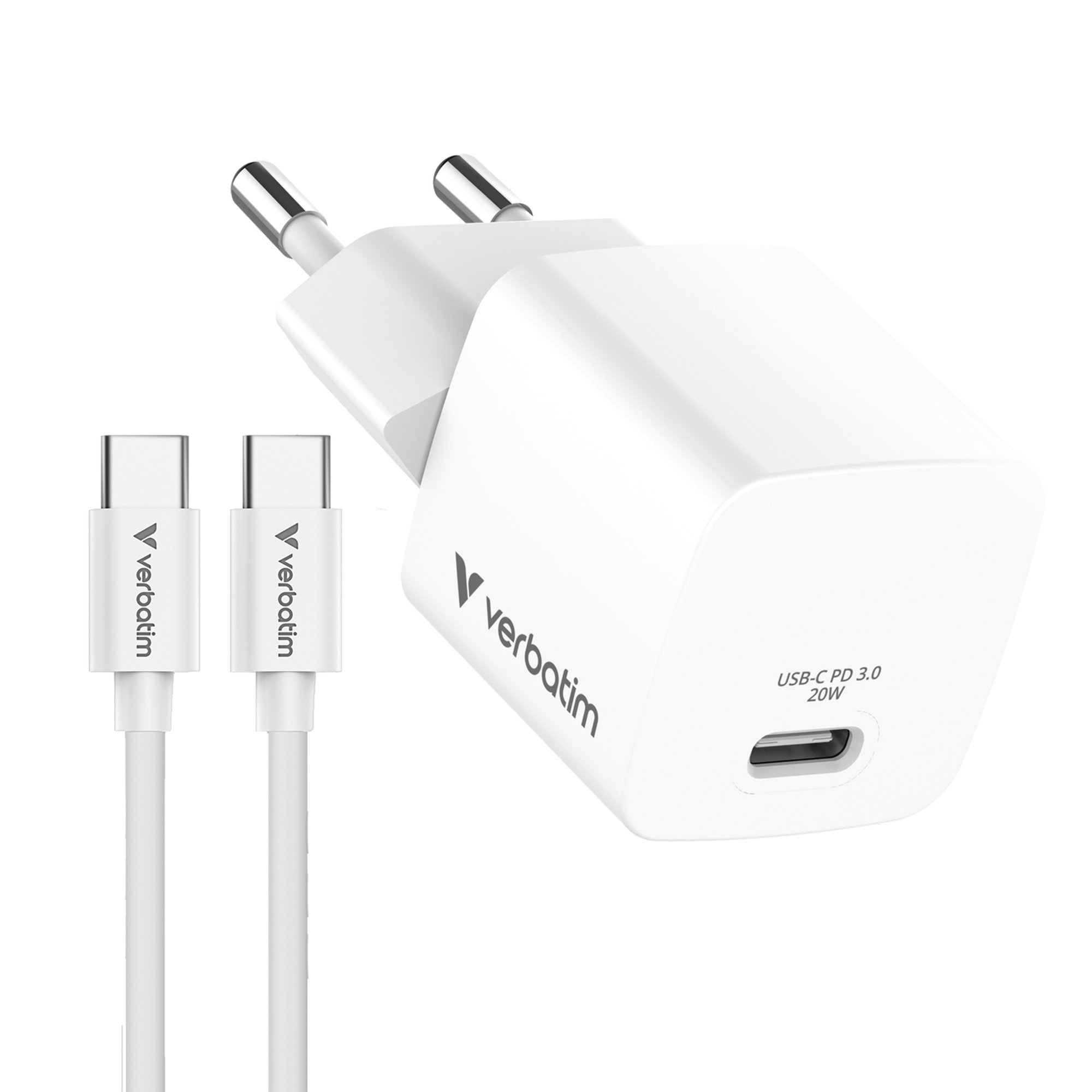 Verbatim Mini USB-C Charger 20W EU Plug with Cable 32396
