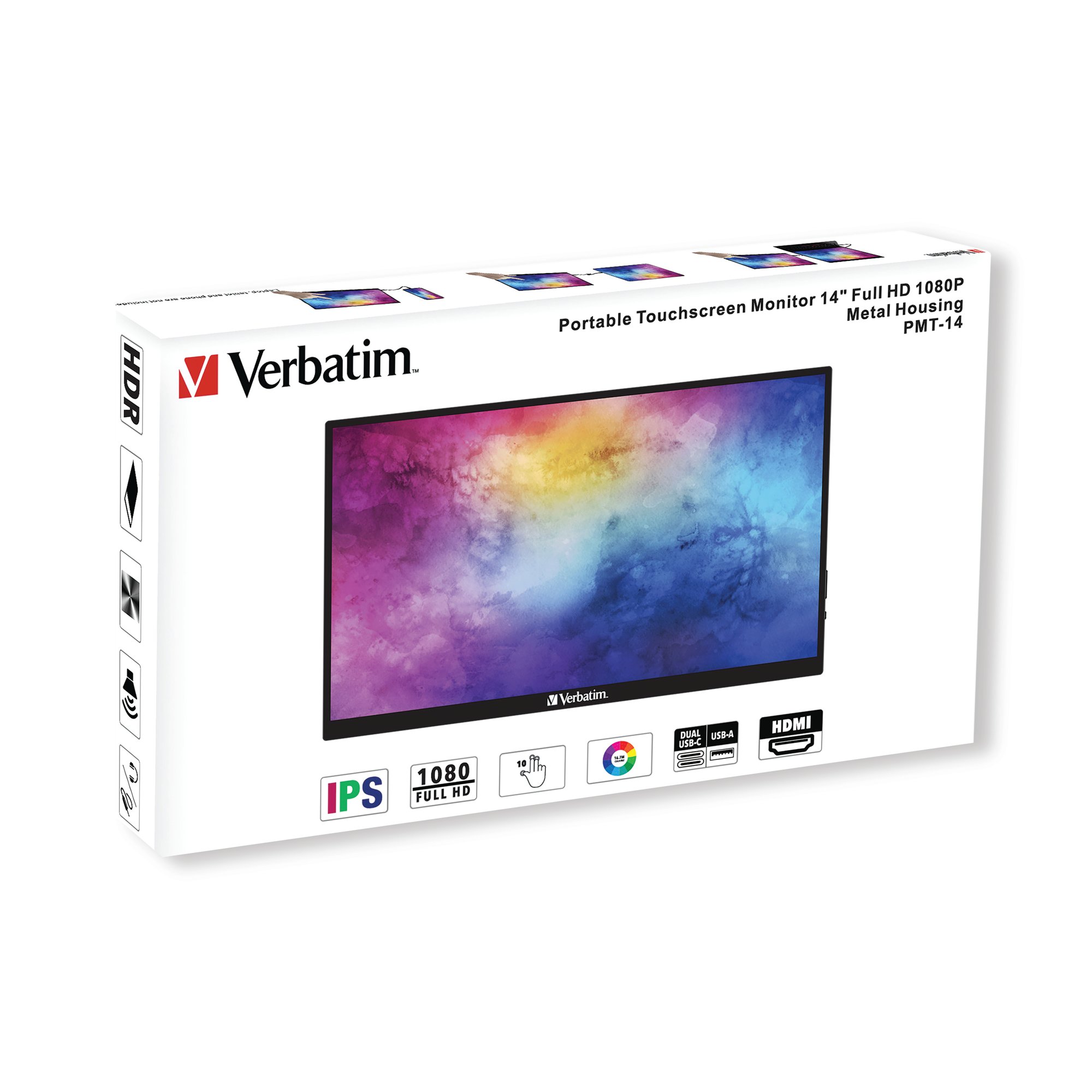 Verbatim PMT-14 14 inch Portable Touchscreen Monitor IPS FHD 49591