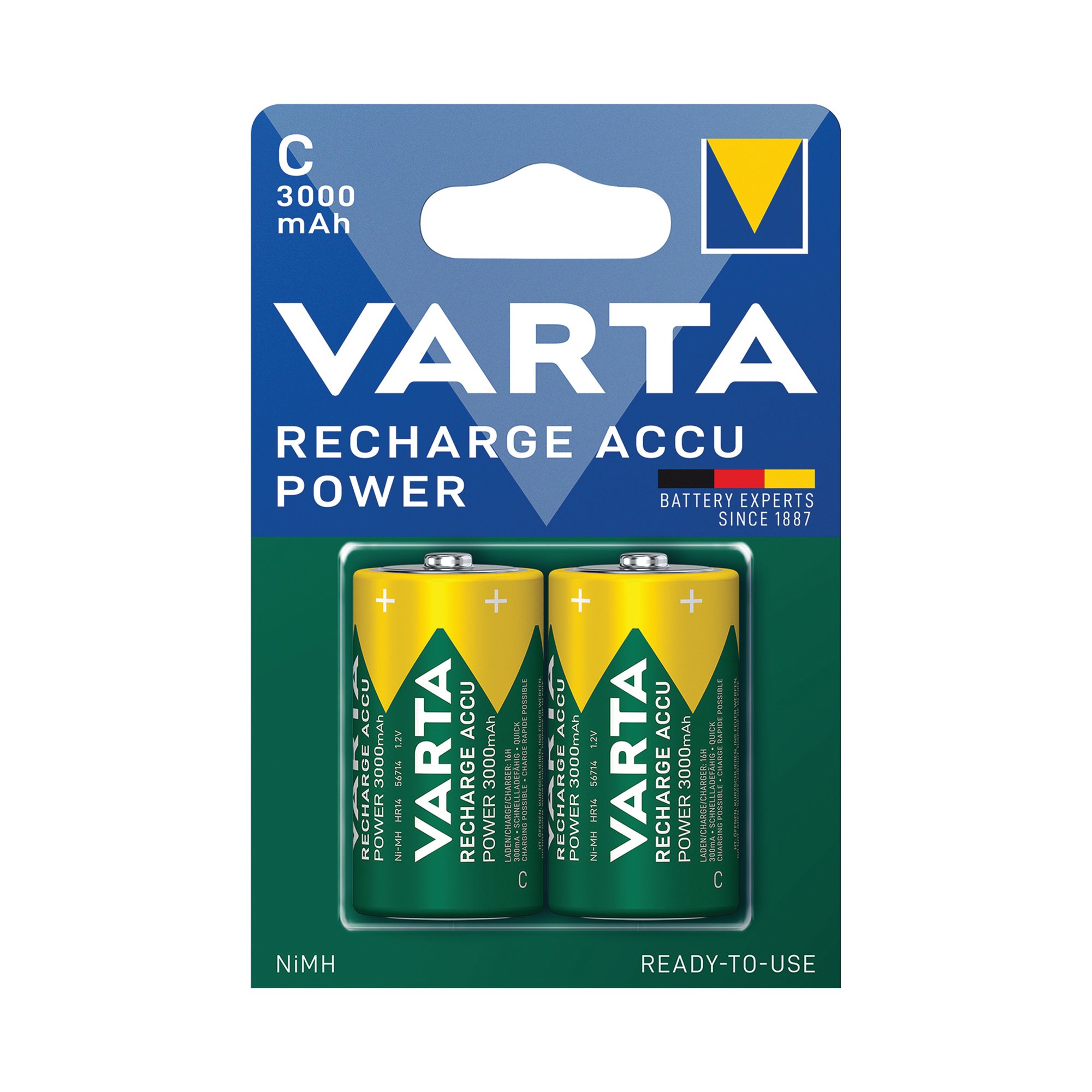Varta C Rechargeable Accu Battery NiMH 3000 mAh (Pack of 2) 56714101412