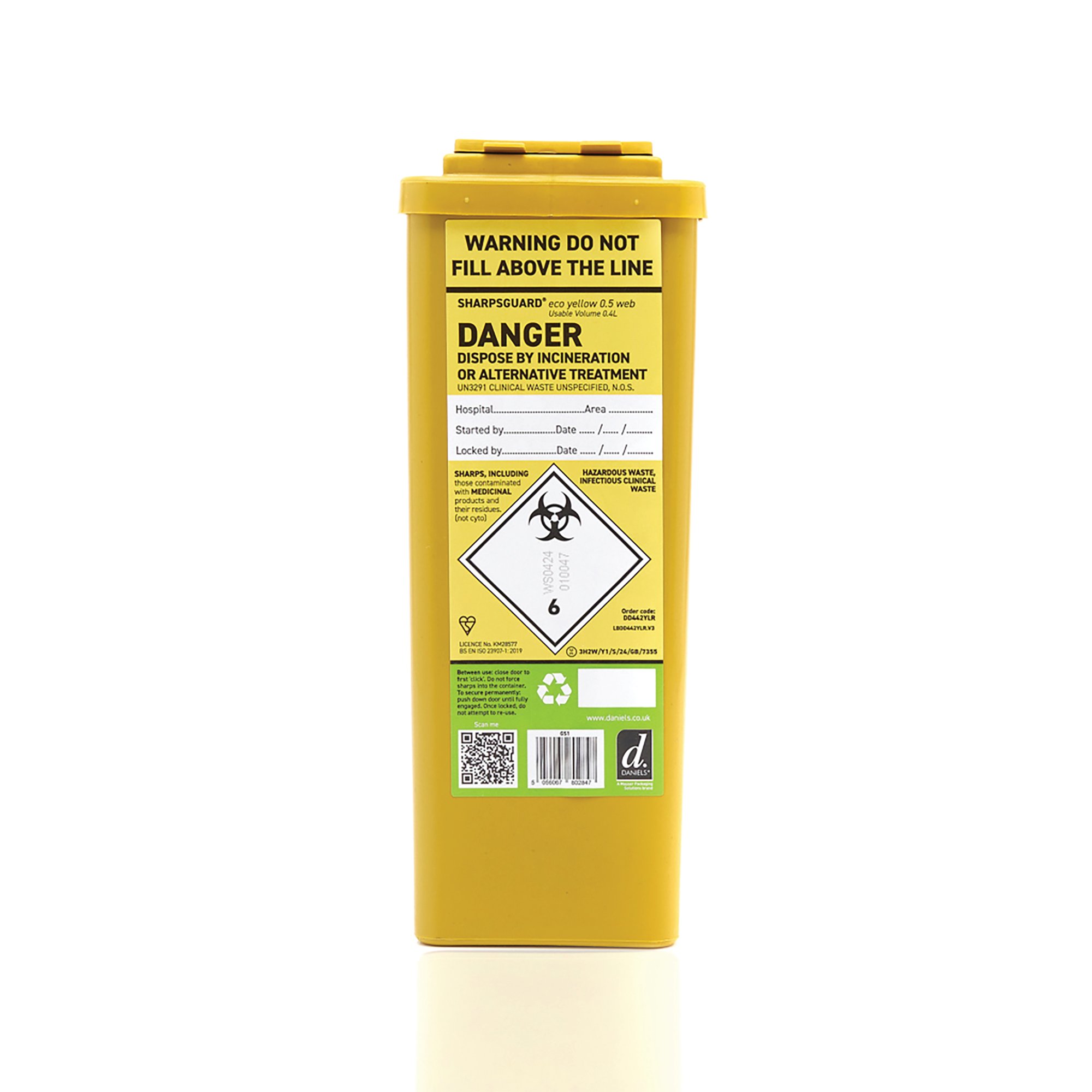 Wallace Cameron Sharps Disposal Container 0.5L 51064