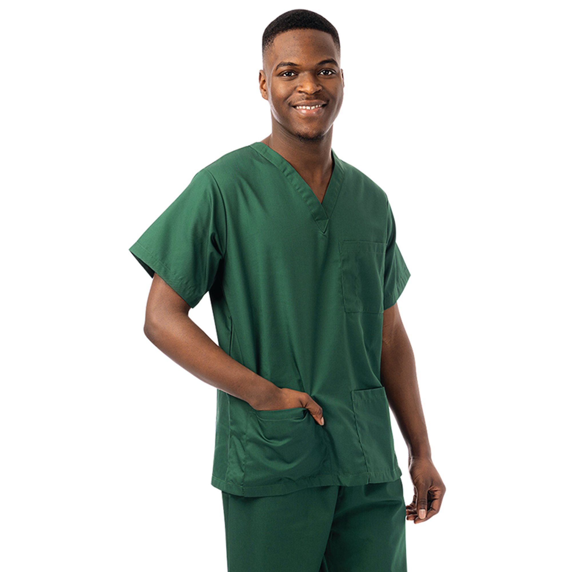 Unisex Smart Scrub V-Neck Top Bottle Green XL 434NPH/BOTT/XL