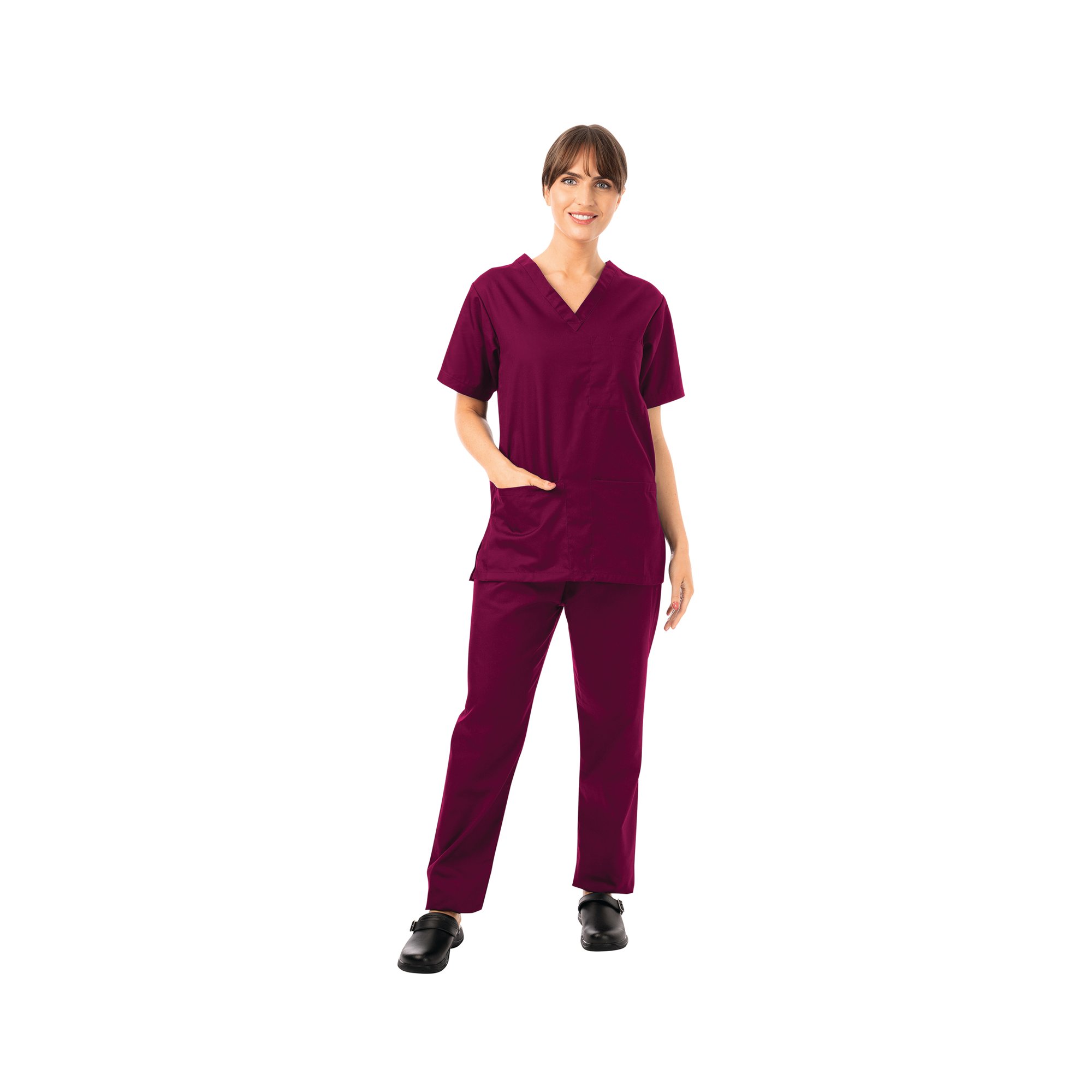 Unisex Smart Scrub V-Neck Top Maroon L 434NPH/MARO/L