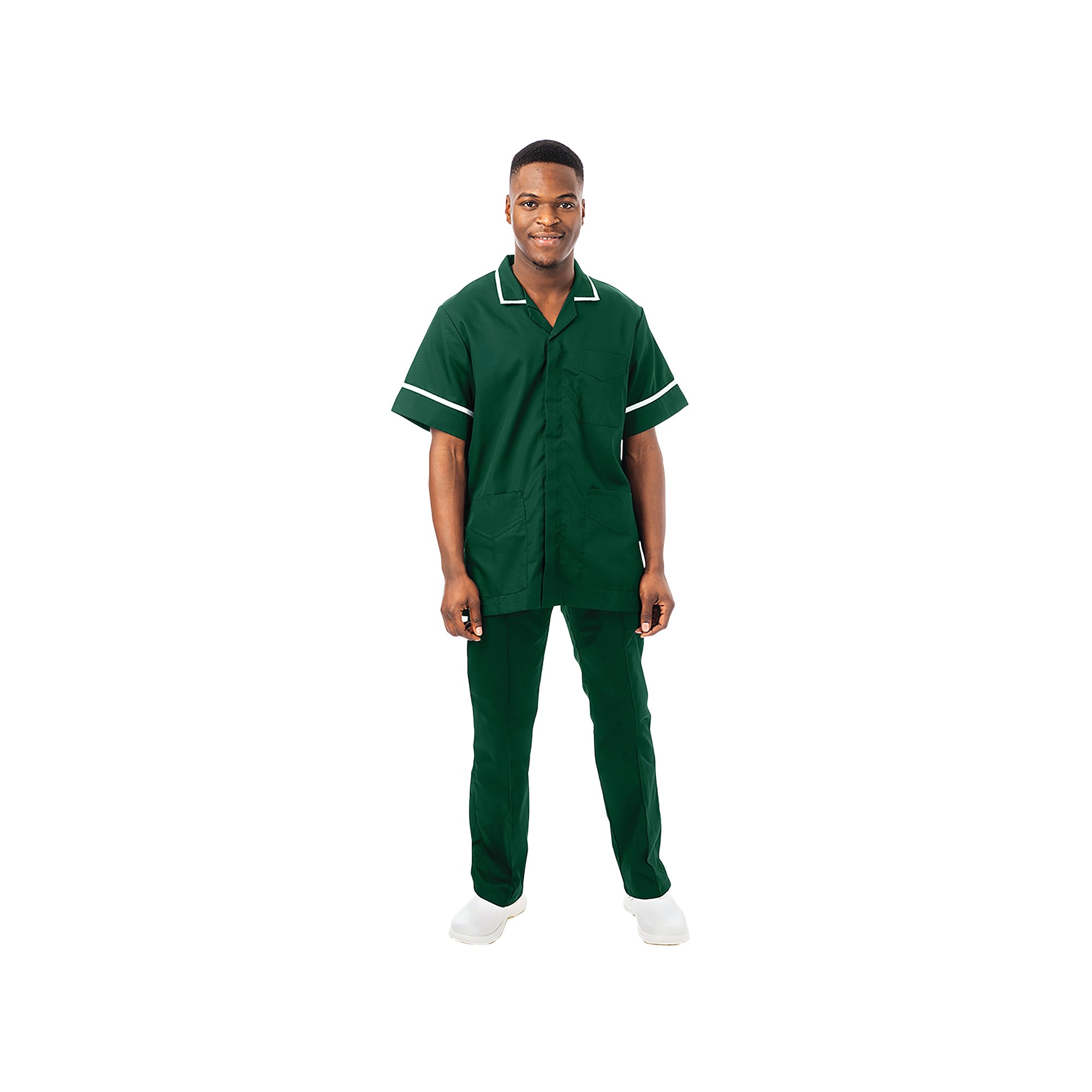 Work in Style Philip Male Tunic Bt Grn/White 52in PHILZBOTTWHIT52