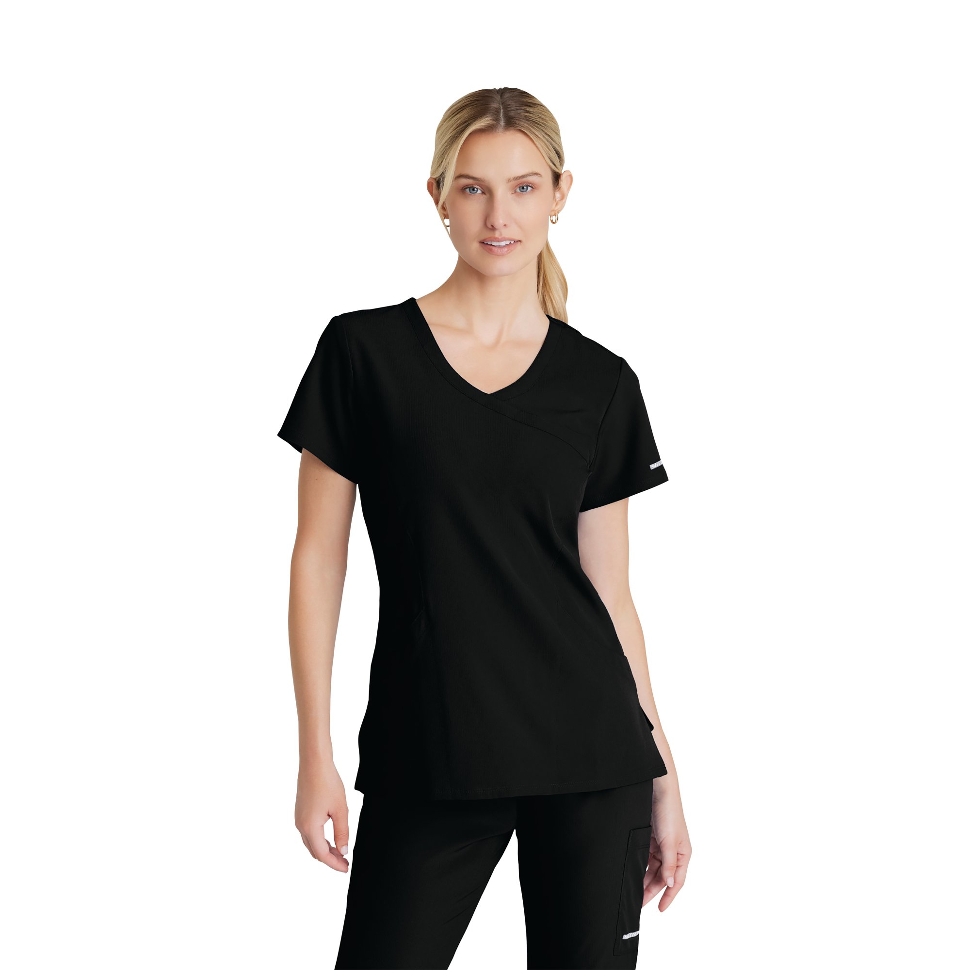 Skechers Womens V-Neck Scrub Top Black M SK102/BLAC/M