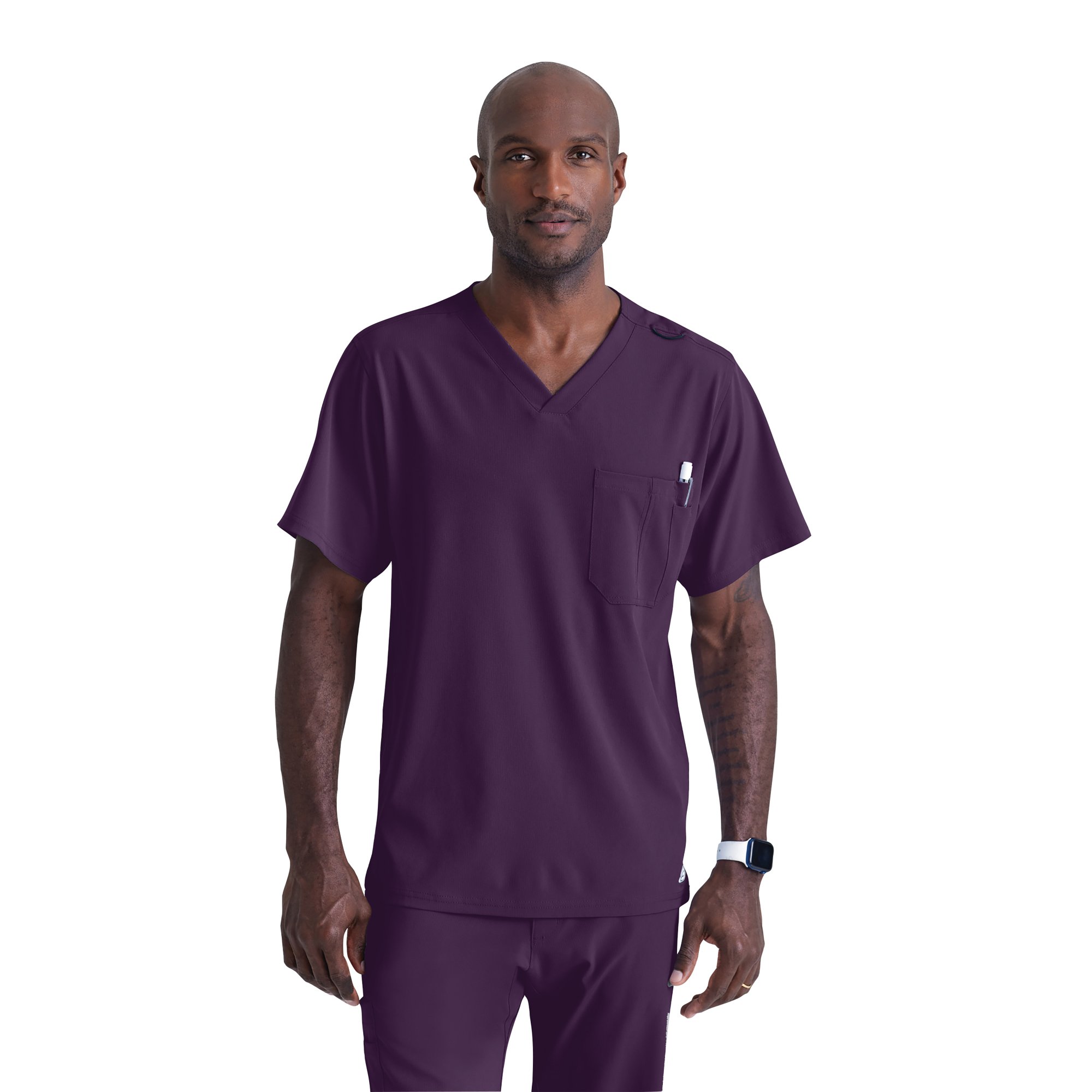 Skechers Unisex V-Neck Scrub Top Eggplant XL SK0112/EGGP/XL