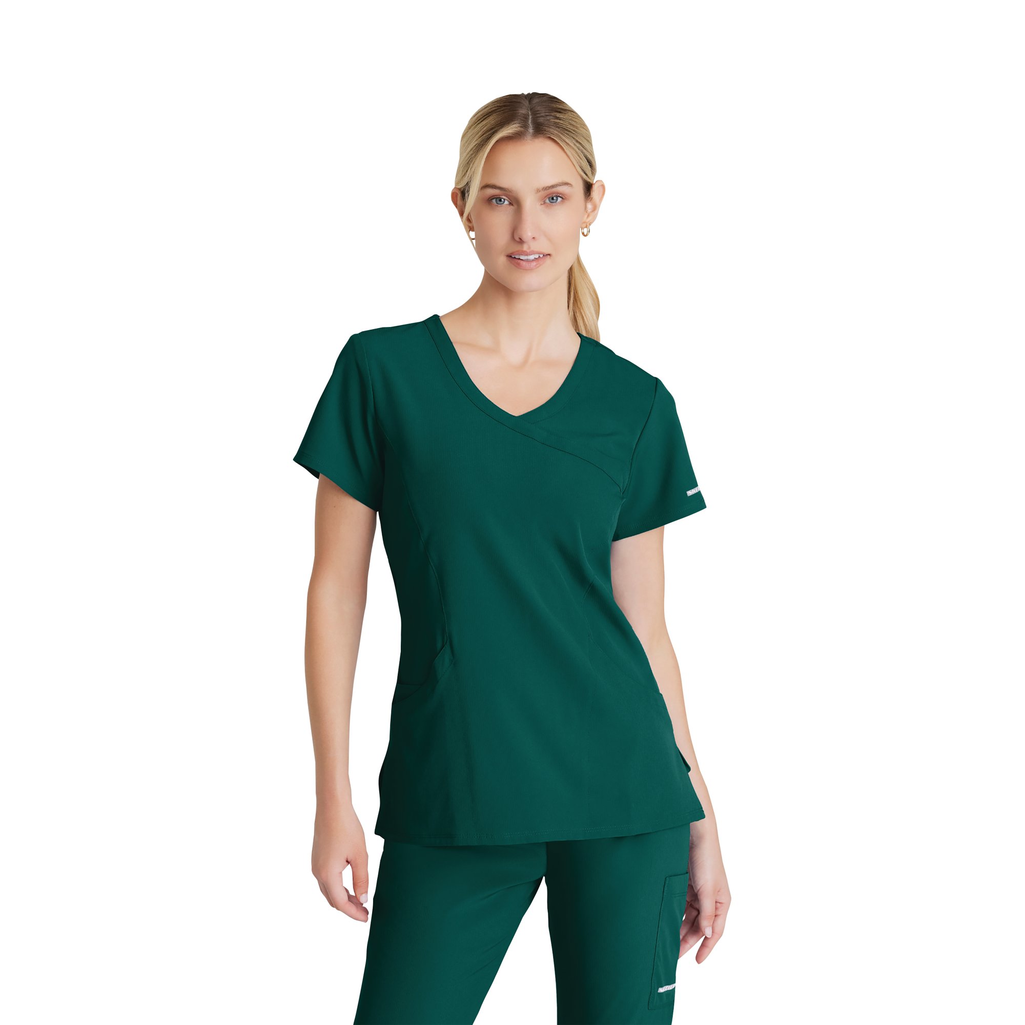 Skechers Womens V-Neck Scrub Top Hunter Green 2XS S SK102/HUNT/XXS