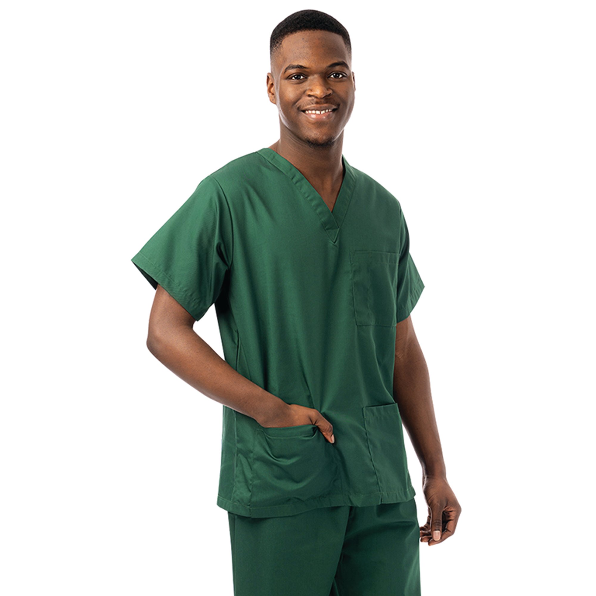 Unisex Lightweight Scrub Top Bottle Green 2XL 334LW/BOTT/2XL