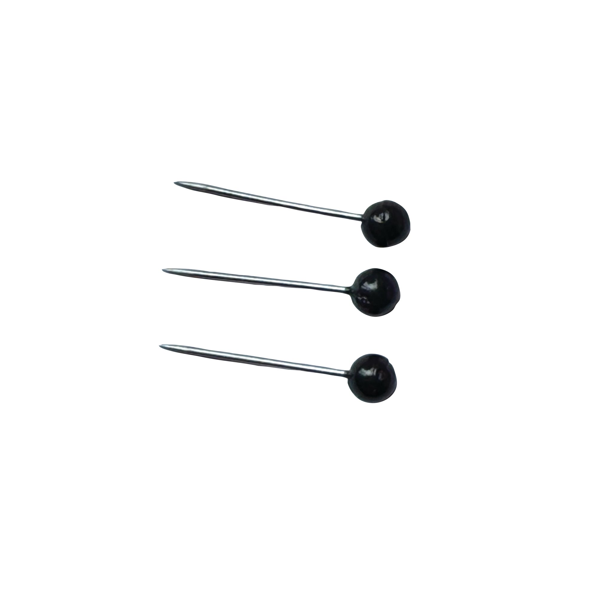 Map Pins Black 4.5mm Spherical Plastic Heads Pack of 100 WS26890