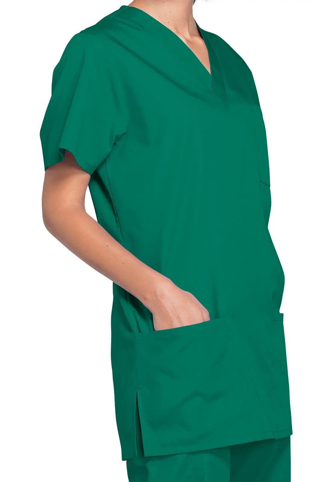 Cherokee Prof Unisex V-Neck Scrub Top Hunt Grn M C CH4876/HUNT/M