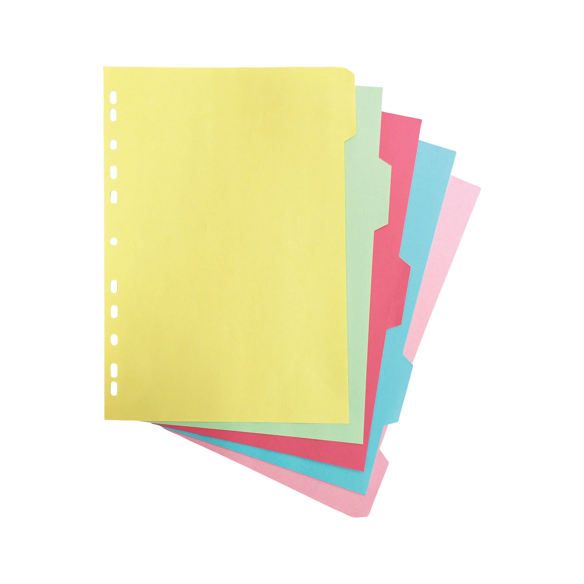 5-Part Dividers A4 Multipunched 110gsm Assorted WX26081