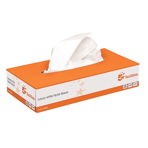 5 Star Facilities luxury facial tissues are soft, strong and absorbent. Ideal for everyday use.