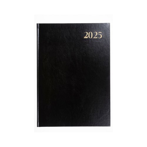 5 Star 2025 A5 Day To Page Diary Black