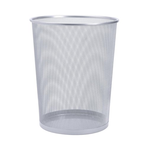 5 Star Office Mesh Waste Bin Lightweight Sturdy Scratch Resistant 1520 Litre 305x345mm Silver FS288021