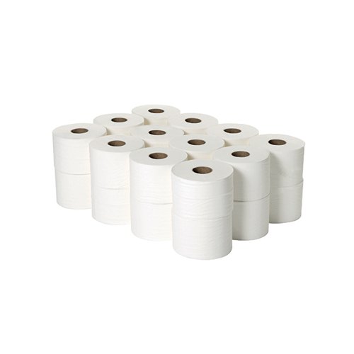 2Work Micro Twin Toilet Roll 2-Ply White 125m (Pack of 24) 2W06439 - VOW - 2W06439 - McArdle Computer and Office Supplies