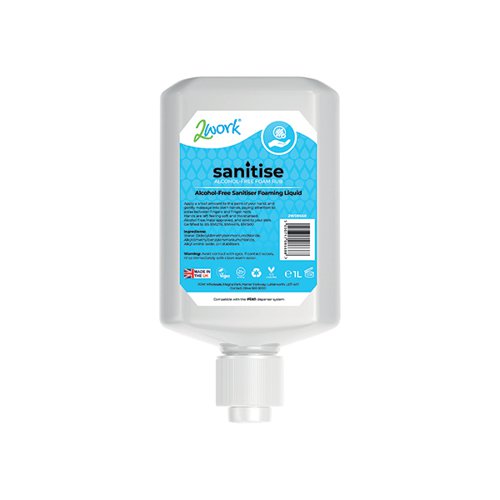2Work Sanitise Foam Rub Liquid Alcohol-Free (Pack of 6) 2W08668