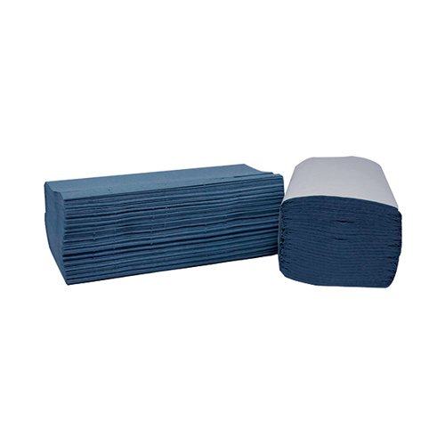 2Work 1-Ply I-Fold手巾蓝色20 * 180条(每包3600条)2W70104