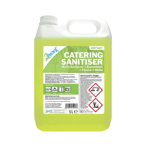 2Work Catering Sanitiser Odourless 5 Litre Bottle 2W71457 2W71457 Buy online at Office 5Star or contact us Tel 01594 810081 for assistance