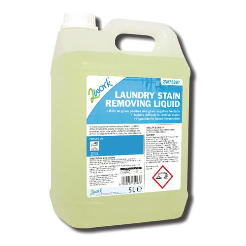 2Work Laundry Stain Removing Liquid 5 Litre Bulk Bottle 2W75997