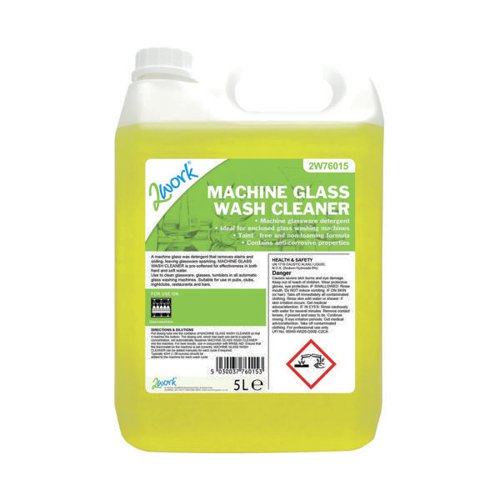 2Work Glass Wash Machine Cleaner 5 Litre Bulk Bottle 328