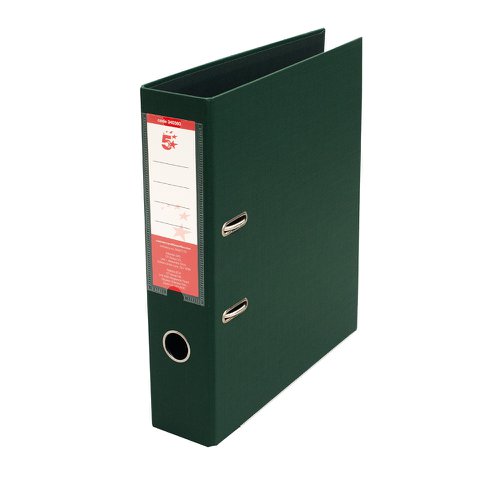 5 Star Office Premium Polypropylene Lever Arch File A4 Green (Pack of 10)