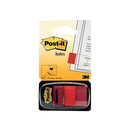Post-it Index Tabs 25mm Red Pack 600 680-1