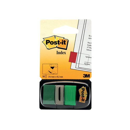 Post-it Index Tabs 25mm Green Pack 600 680-3