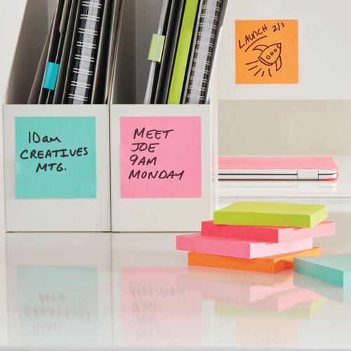 The most convenient way to instantly make a note, send a message or leave a reminder, these Post-it Notes are made from PEFC certified paper and packaged in recycled cardboard which can be used to store the notes, and then be recycled when no longer needed. Download the free Post-it App to instantly capture and save your work so you can share notes with your team.
