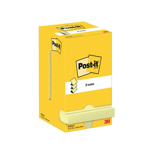 Post-it Z-Notes 76x76mm 100 Sheets Canary Yellow (Pack of 12) R330-CY