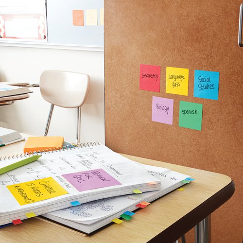 Post-it Super Sticky Z-Notes 47.6x47.6mm 90 Sheets Playful (Pack of 12) 622-12SS-PLAY - 3M - 3M06571 - McArdle Computer and Office Supplies