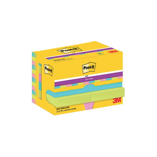 Post-it Notes 47.6x47.6mm 90 Sheets Cosmic (Pack of 12) 622-12SS-COS