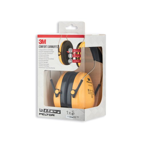 3M Peltor Optime Comfort Headband Ear Defenders Yellow/Black H510A 3M