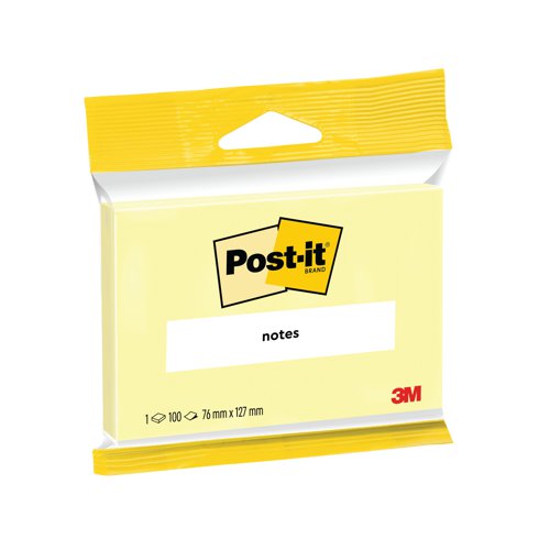 Post-it 76 x 127mm Canary Yellow Notes (Pack of 12) 6830Y | 3M23460 | 3M