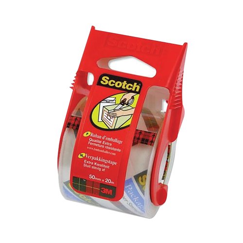 Scotch Extra Resistant Packaging Tape 50mmx20m With Easy Start Dispenser Clear E.5020D