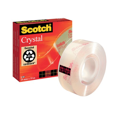 Scotch Crystal Tape Multipurpose 19mmx33m Clear Glossy 600