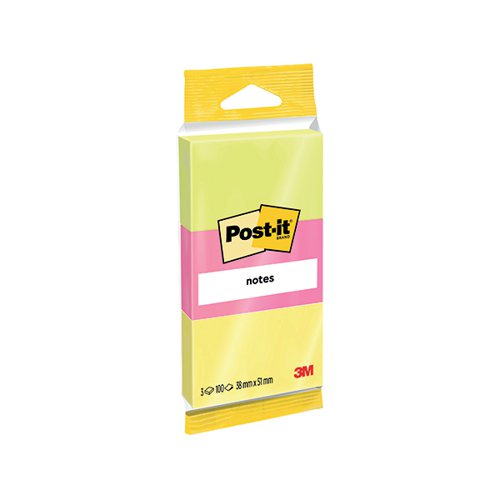 Post-It Notes 38X51mm 100 Sheet Pad Neon Assorted (Pack of 36) 6812 - 3M28287