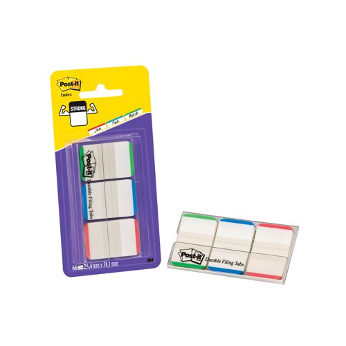 Post-it Strong Index Coloured Tips Red/Green/Blue (Pack of 66) 686L-GBR