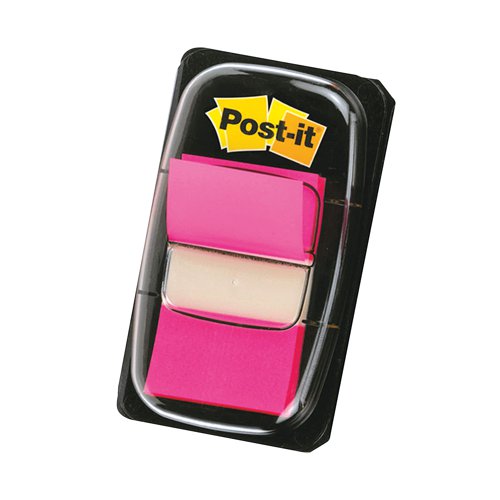 Post-it Index Tabs provide an easy way to mark and highlight important information in an instant. With Post-it removable adhesive, you can easily apply, remove and readjust them as necessary, whether you're highlighting parts of a document or marking relevant pages in a book. With coloured tips and a semi-transparent design, you can mark areas on the page without obscuring text. These 1 inch tabs include a handy dispenser for instant access. This pack contains 12 dispensers, with 50 bright pink tabs per dispenser (600 tabs in total).