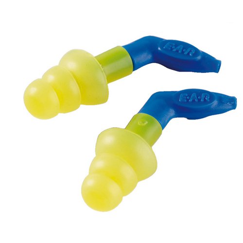 The 3M E-A-R Ultrafit xEarplugs feature an innovative pistol grip stem, its angled shape is designed to give Wearers improved fingertip control and aid ease of fit. This superb reusable Earplug comes packed in a plastic reusable container providing hygienic storage. Made from a polymer formulation, the comfortable triple flanged tip provides the excellent SNR of 35dB one of the highest offered in the pre-moulded Earplug range SNR35dB, H35dB, M32dB, L30dB.