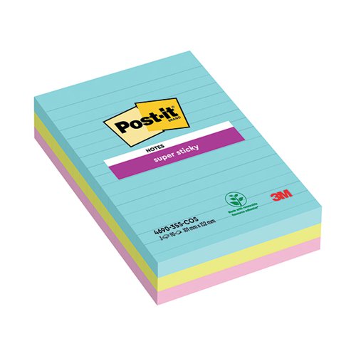 Post-it Notes Super Sticky 101x152mm Cosmic (Pack of 3) 4690-SS3-MIA