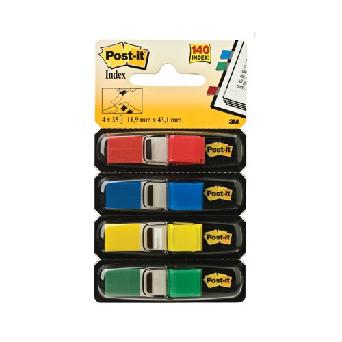 Post-it Small Index 12mm Standard Colours (Pack of 140) 683-4