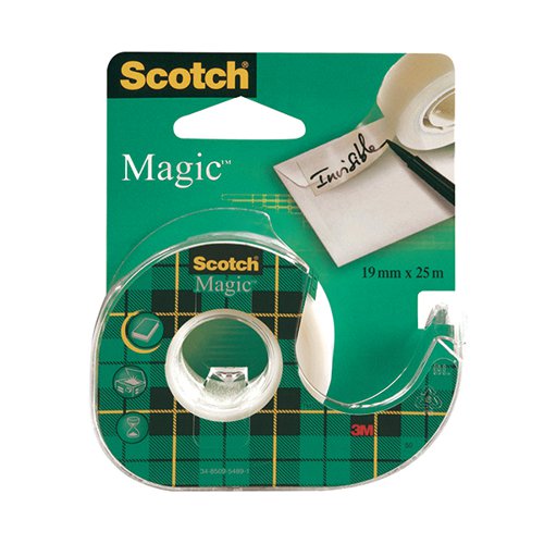 Scotch Magic Tape 810 19mm x 25m with Dispenser (Pack of 12) 8-1925D