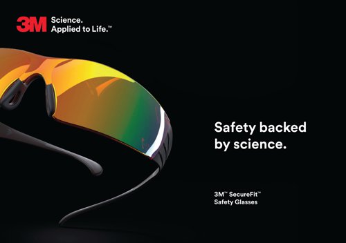 3M SecureFit Protective Eyewear Safety Glasses Anti-Fog Clear SF201AF 3M
