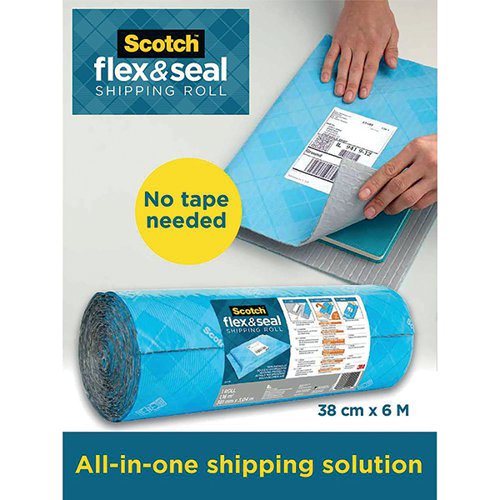 Bubble Mailers Flex and Seal Shipping Roll FS-1520 20 Ft x 15 in Poly Bags - 1 Pack Cushioning Simple Packaging Alternative to Cardboard Boxes 